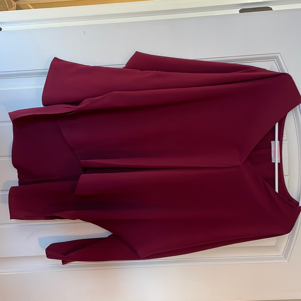 Maroon C&D&M high-low blouse